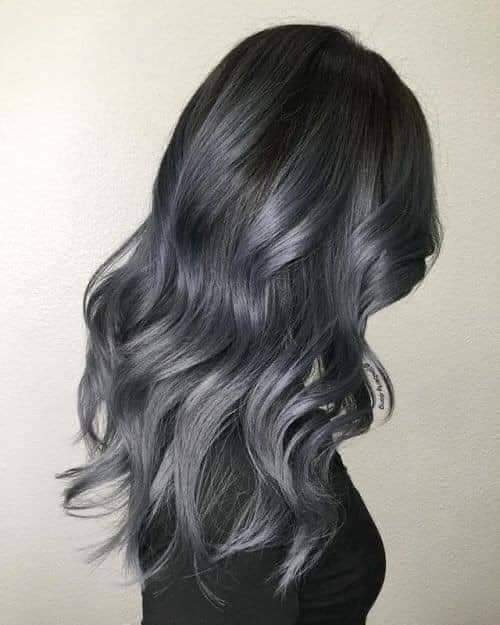 Steel Gray Balayage Waves