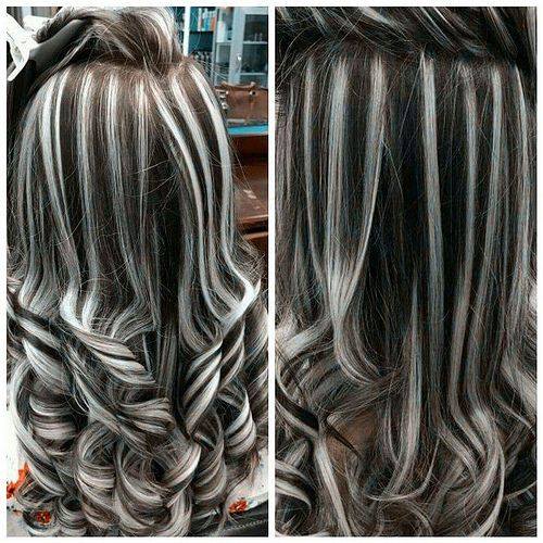 Chunky Silver Balayage Highlights