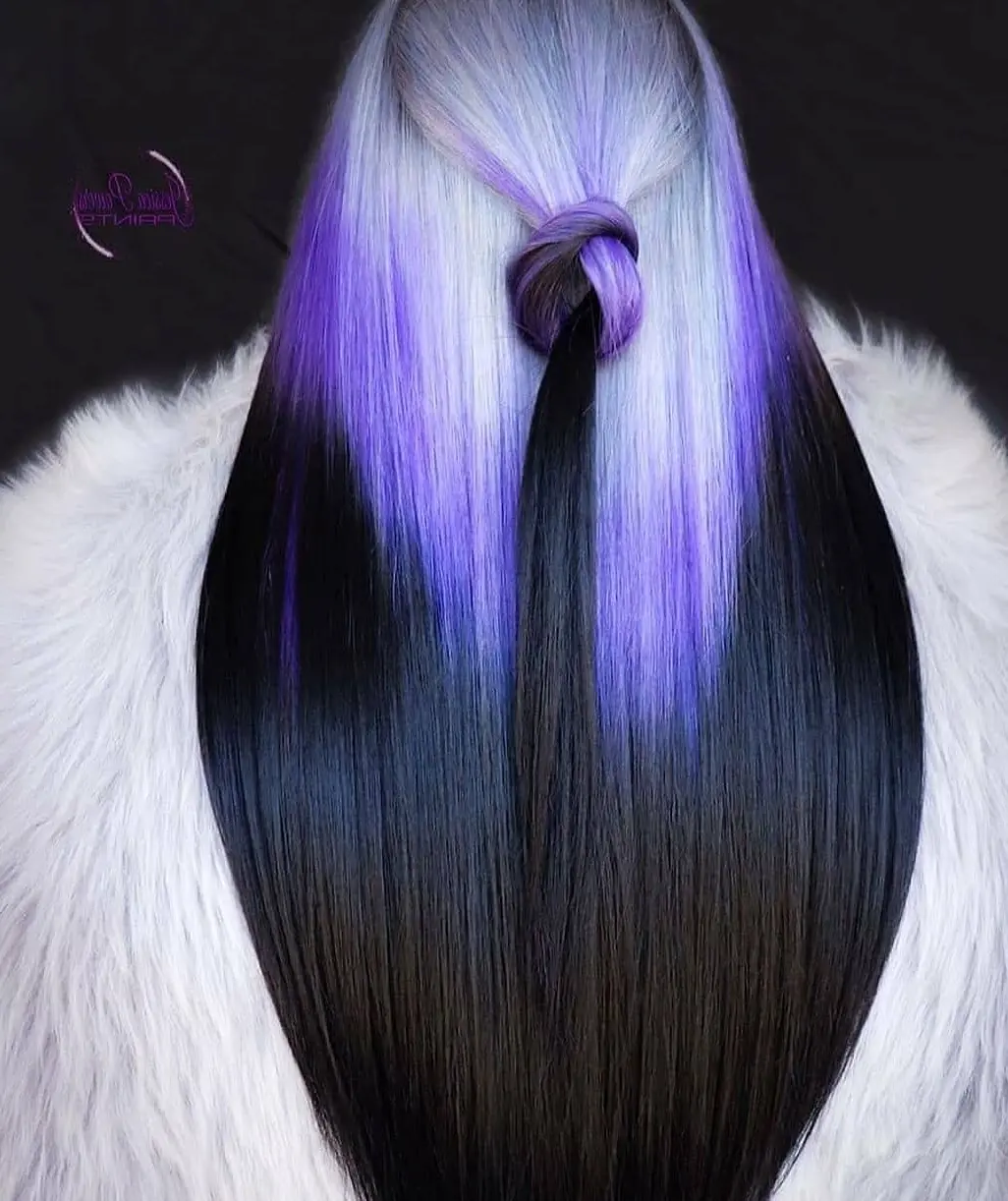 Purple and Black Balayage Hairstyle