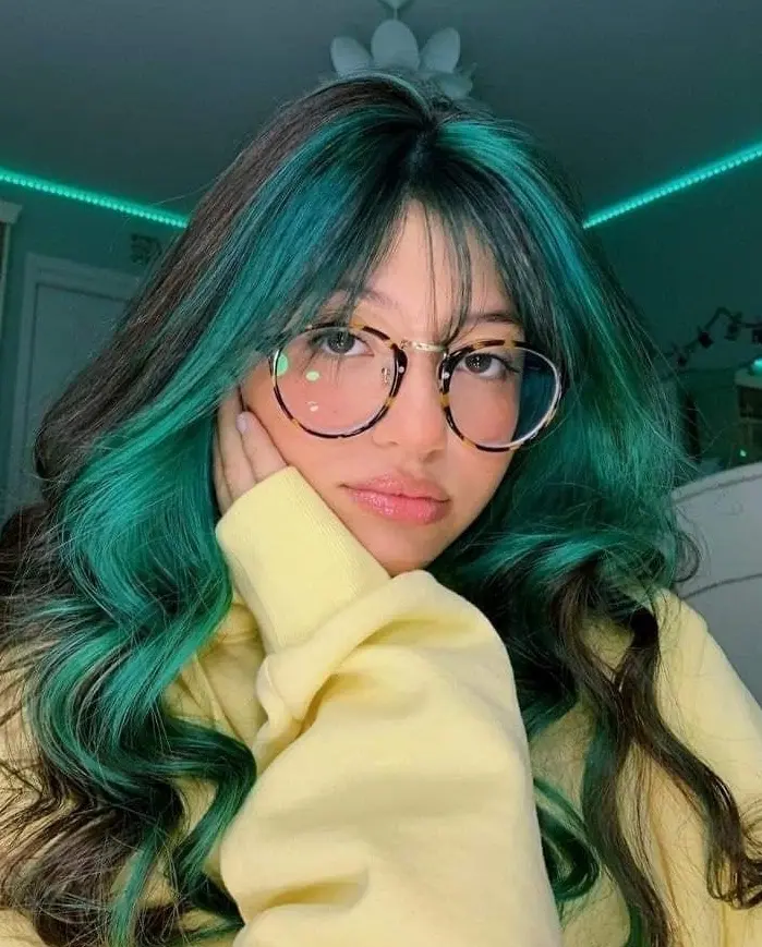 Emerald Green Balayage Hairstyle