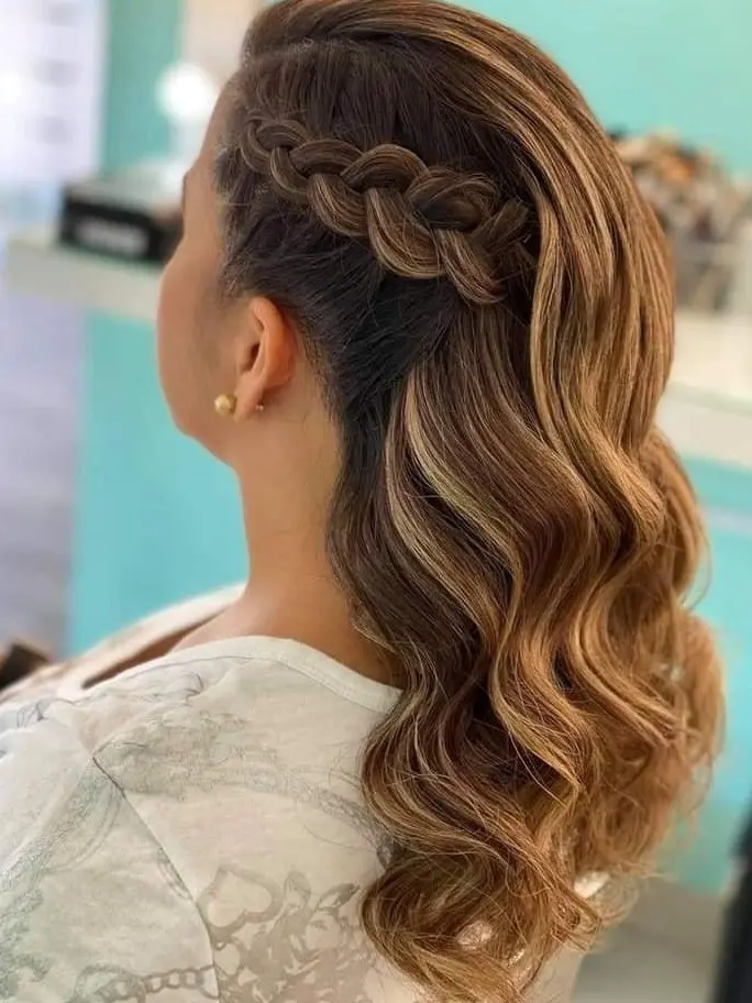 Braided Balayage with Waves Hairstyle