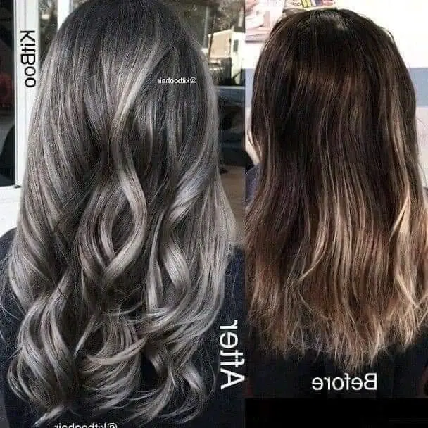 Gray to Silver Balayage Hairstyle