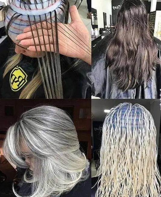 Silver Foil Balayage Hairstyle