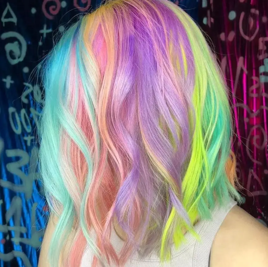 Rainbow Pastel Balayage Hairstyle