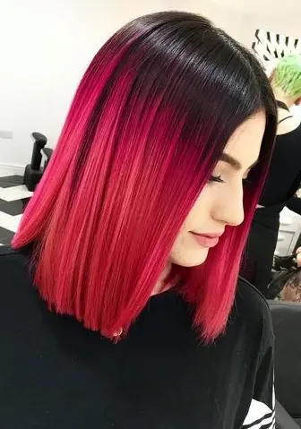 Vibrant Pink Balayage Hairstyle