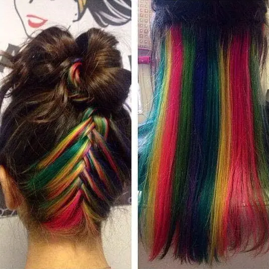 Hidden Rainbow Balayage Hairstyle