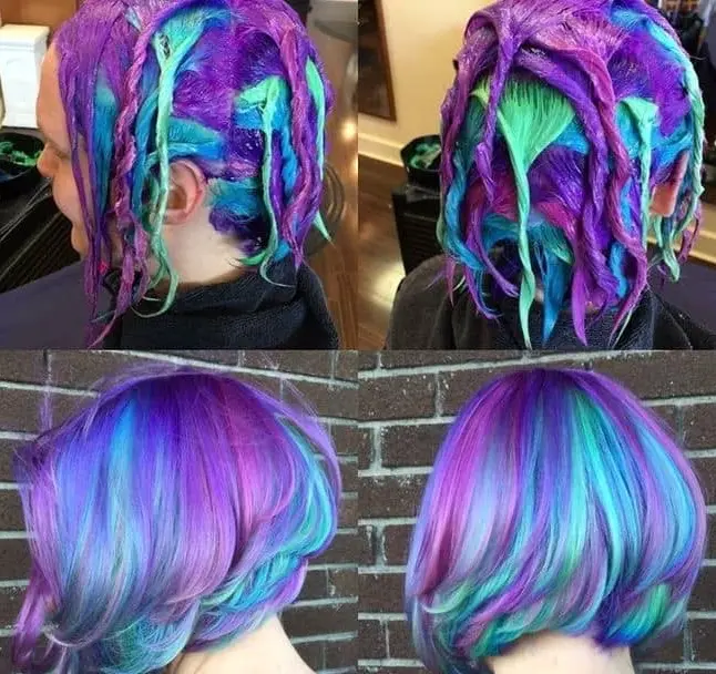 Multi-Colored Fantasy Balayage Hairstyle