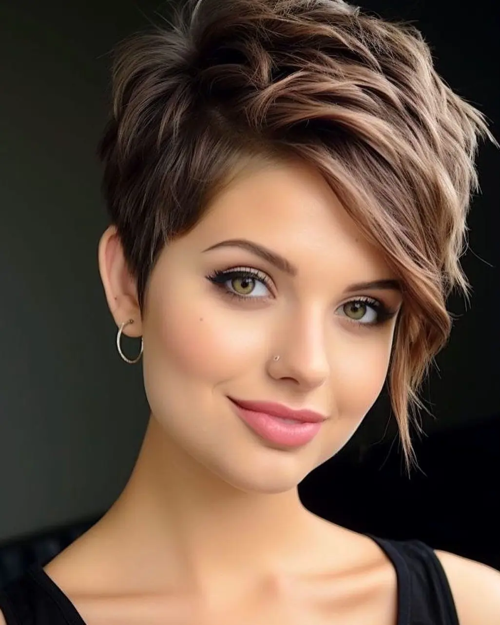 Textured Pixie Cut with Side Bangs Hairstyle