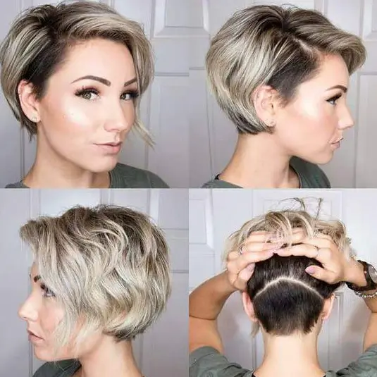 Undercut Pixie with Blonde Layers Hairstyle