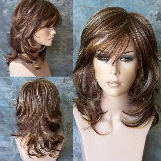 Layered Brunette Bob with Side Bangs Hairstyle