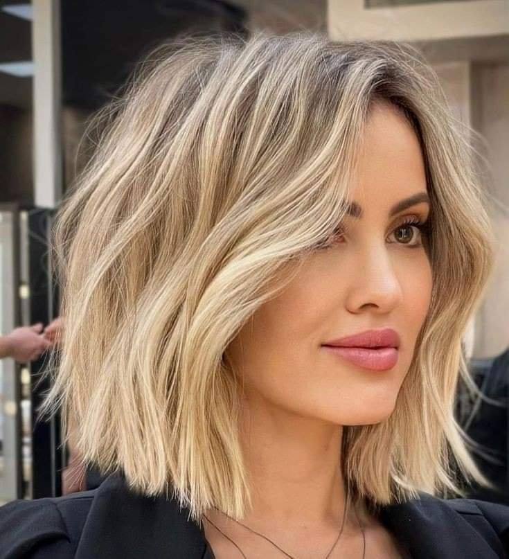 Textured Blonde Bob