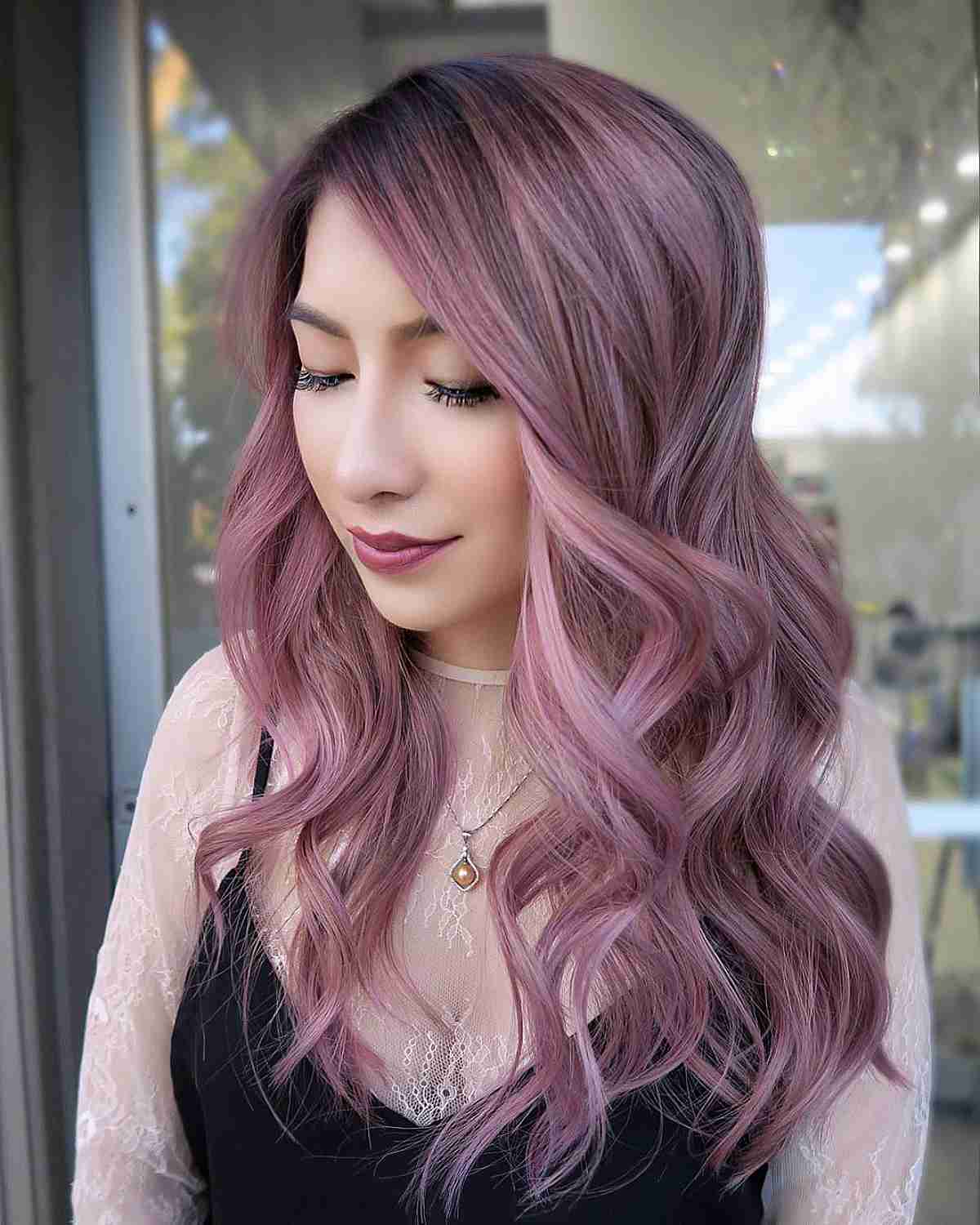 Lavender Waves with Side Part