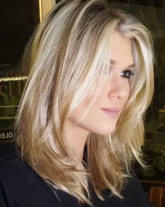 Layered Blonde Locks Hairstyle