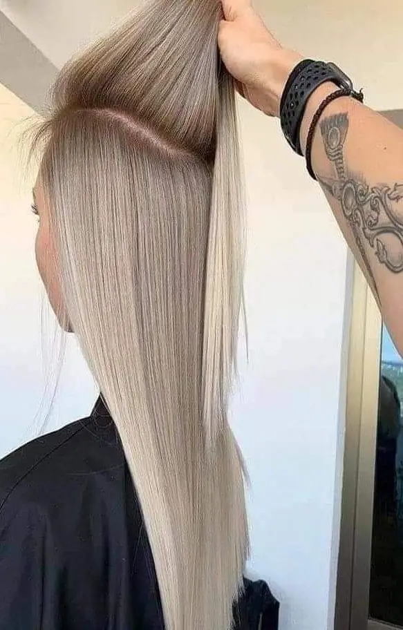 Sleek Platinum Blonde Layers Hairstyle