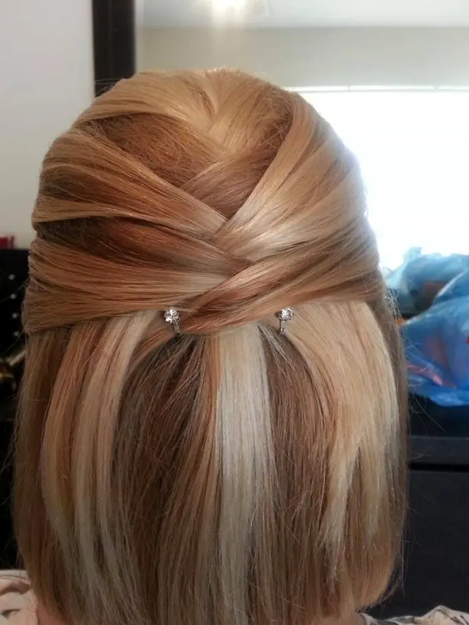 Elegant Twisted Blonde Updo Hairstyle