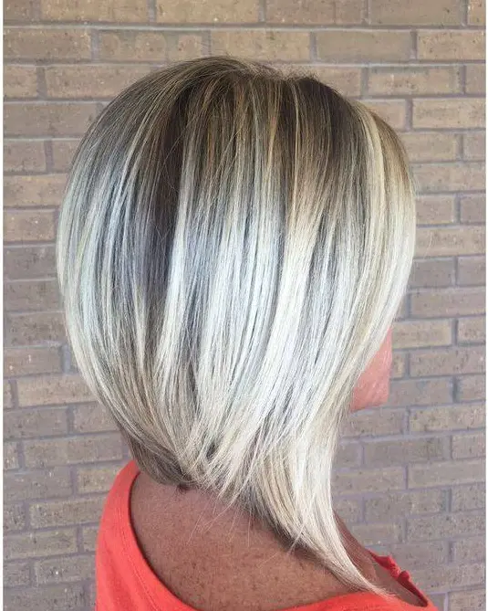 Ash Blonde Layered Bob