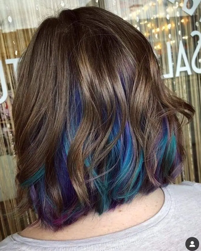 Peekaboo Blue Highlights on Bob