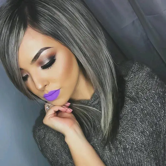 Ash Gray A-Line Bob Hairstyle