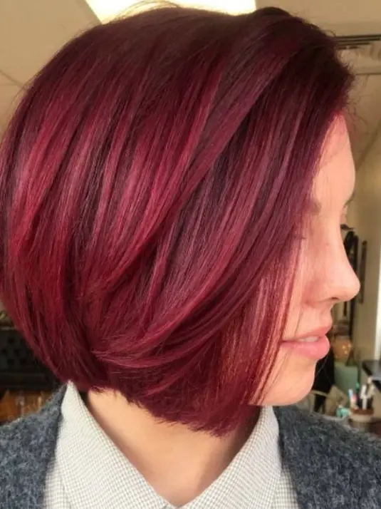 Rich Burgundy Bob Hairstyle