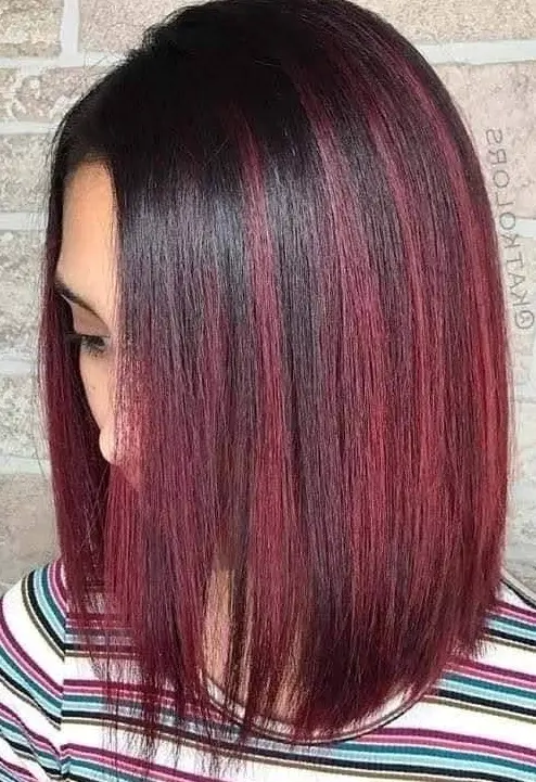 Black and Red Balayage Bob Hairstyle