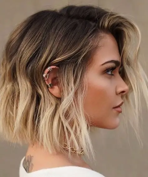 Tousled Blonde Bob Hairstyle