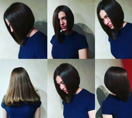 Geometric Angled Bob Hairstyle