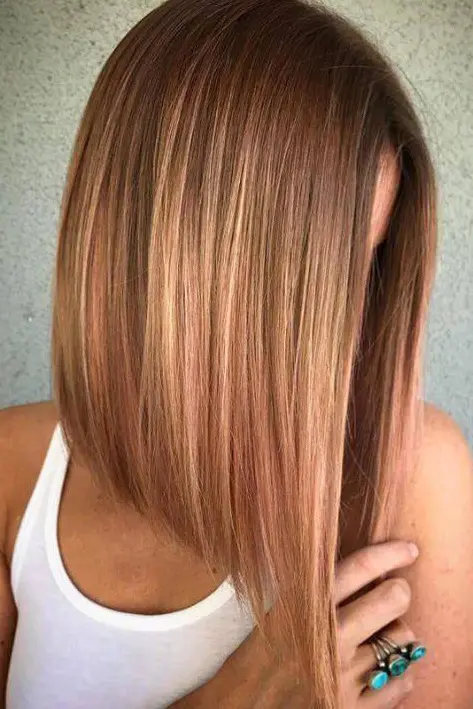 Warm Caramel Bob Hairstyle