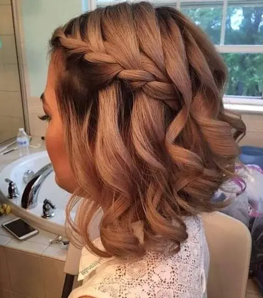 Side Braid with Loose Curls Hairstyle