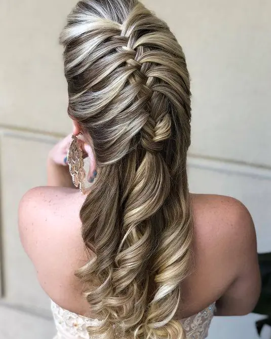 French Braid Half-Updo Hairstyle