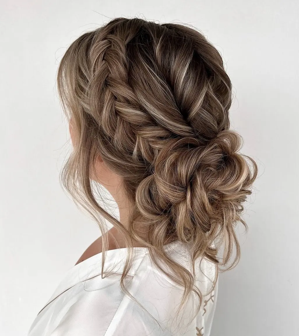 Messy Braided Bun Hairstyle