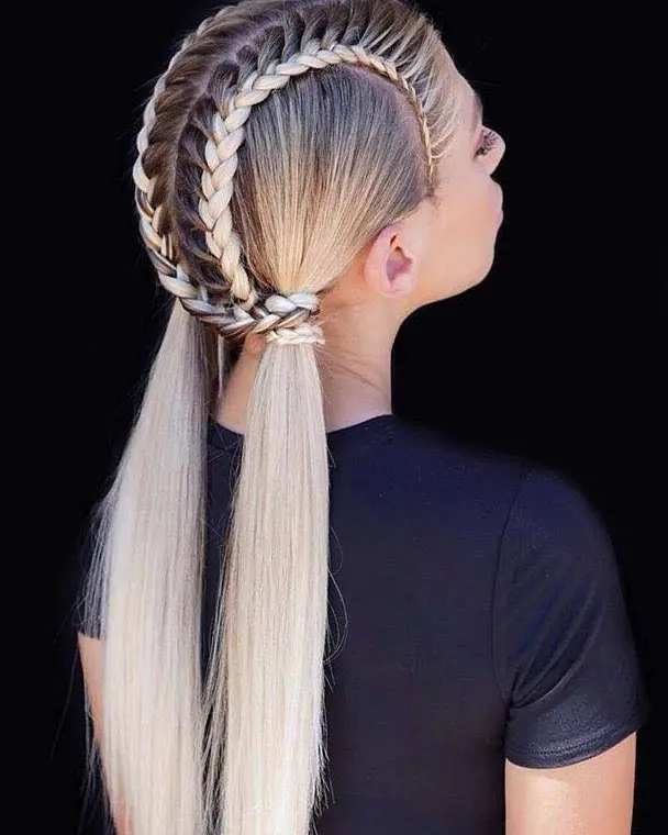 Crown Braided Low Ponytail Hairstyle