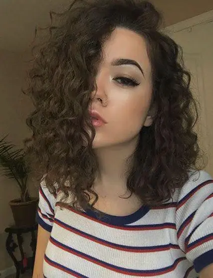 Curly Brown Bob Hairstyle