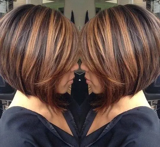 Golden Brown Highlights Hairstyle