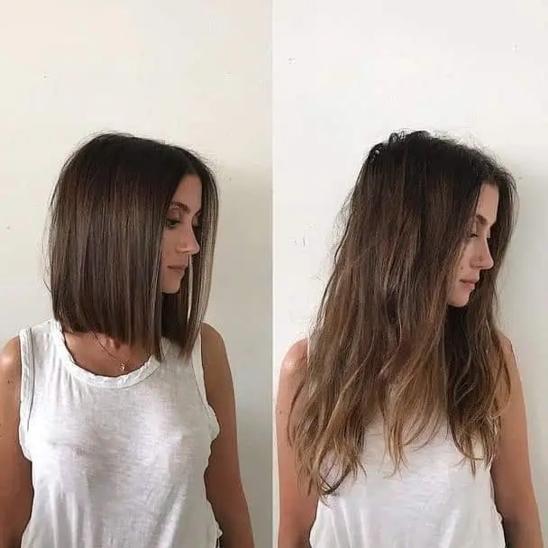 Sleek Brown Lob Hairstyle