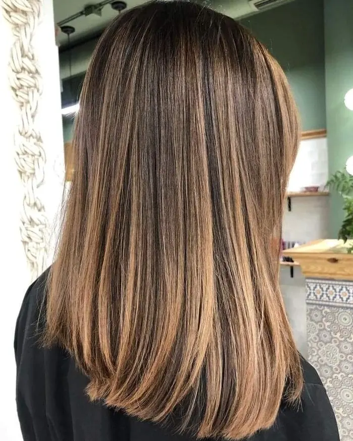 Soft Brown Balayage on Straight Hair