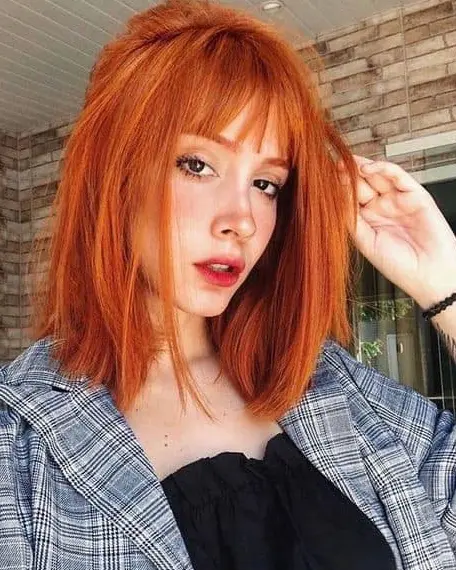 Vibrant Ginger Brown Bob