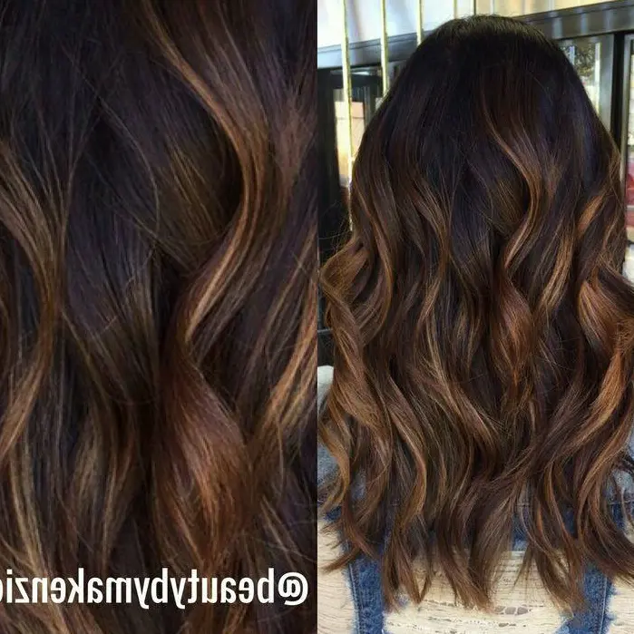 Dark Brown Hair with Caramel Highlights