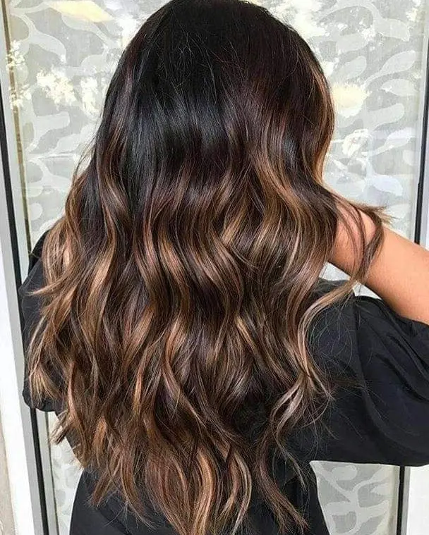 Chocolate Brown Balayage Waves