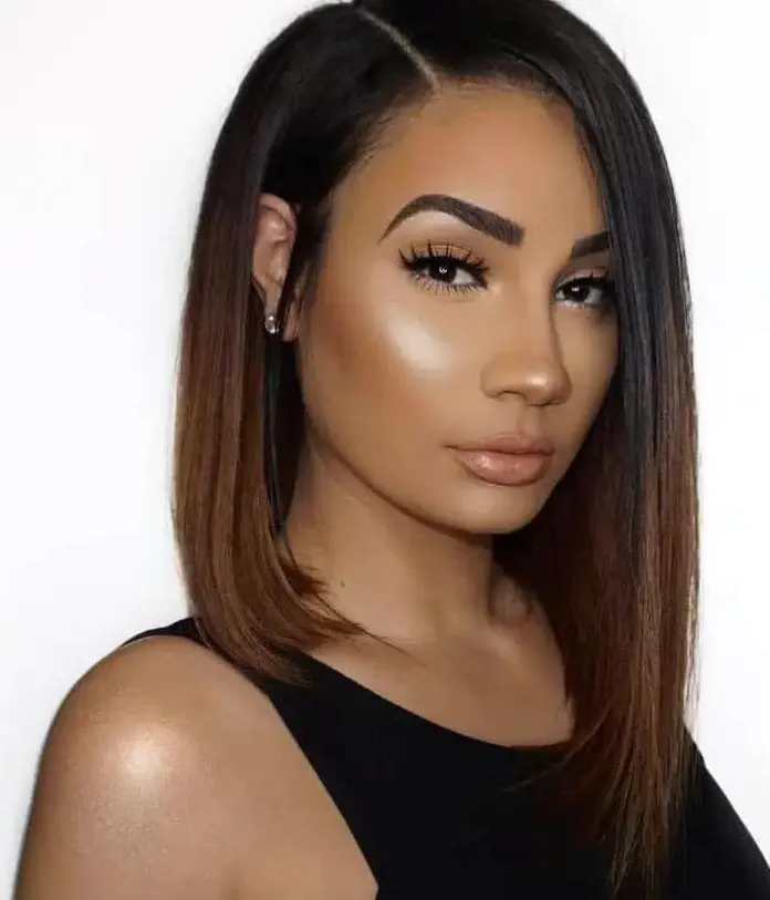 Sleek Brown Bob with Subtle Highlights Hairstyle