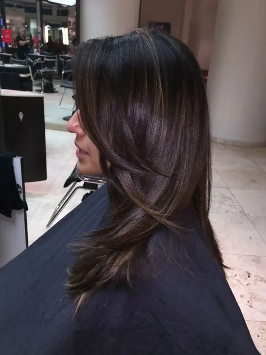 Layered Brown Hair with Subtle Highlights Hairstyle