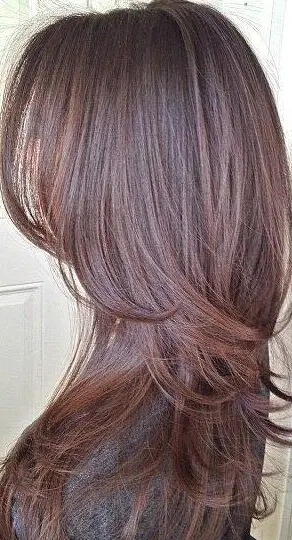 Layered Brown Hair with Soft Waves Hairstyle