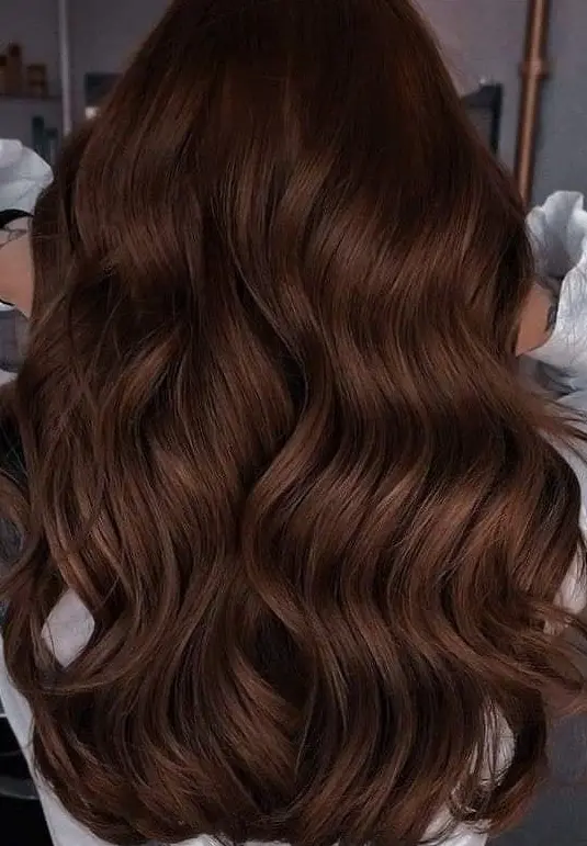 Rich Chocolate Brown Waves Hairstyle