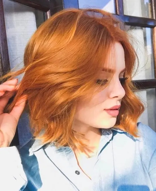 Radiant Auburn Bob Hairstyle