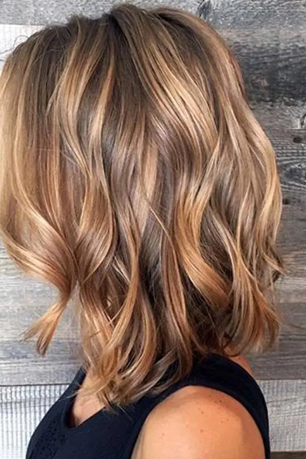 Ash Brown Wavy Bob Hairstyle