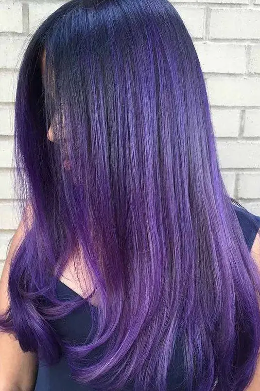 Vibrant Plum Ombre Hairstyle