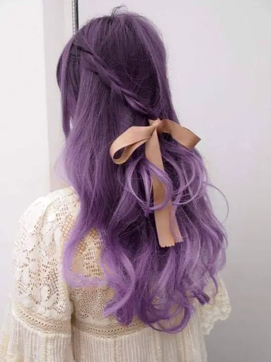 Lilac Braided Hairstyle