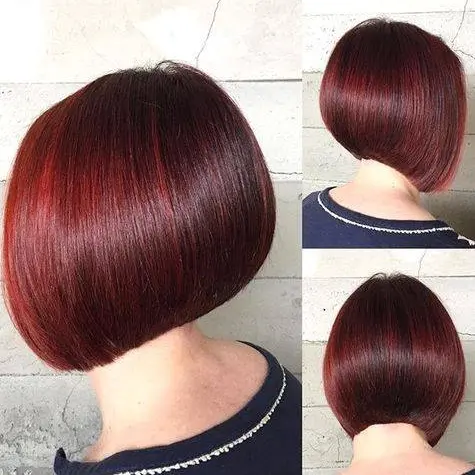 Sleek Burgundy Bob Hairstyle