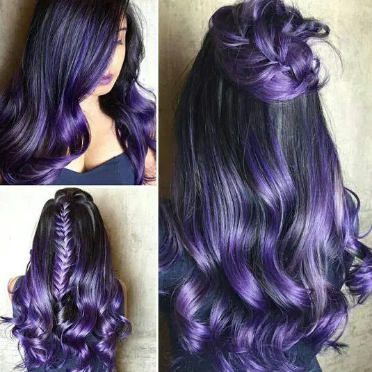 Purple and Black Ombre Hairstyle