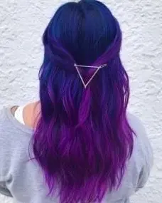 Blue to Purple Ombre Hairstyle