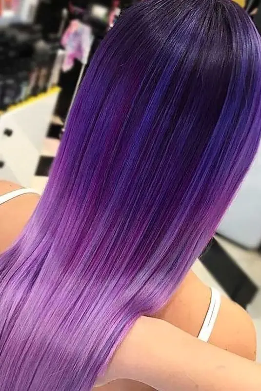 Sleek Purple Ombre Hairstyle